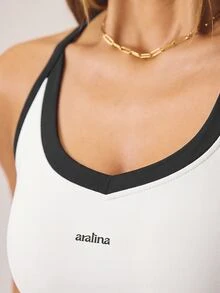 Aralina Leisurewear Contrast Singlet Perfect For Activewear Outfits For Summer And Airport Outfit For Women - Black and White - View 5