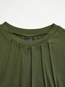 Miaspire Middle-Aged Women Solid Color Long Sleeve Lace Decor Top Elegant Classic Comfortable Daily - Army Green - View 4