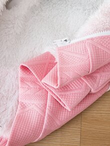 SHEIN 女嬰針織拼色連帽人造毛飾邊休閒夾克 - 彩色 - 查看 5