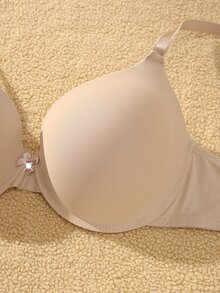 EmpressEnvy 3pcs Plus Size Comfortable Seamless Smooth Push-Up Underwire Bra Set For Daily Casual Wear - Multicolor - View 3