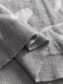 AXEPEAK Men's Casual Crew Neck Long Sleeve Printed Sweater - Grey - View 8