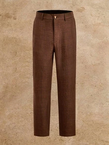 HIMLAND Men's Solid Color Vest, Long Sleeve Jacket And Pants Casual Suit Set - Brown - View 9