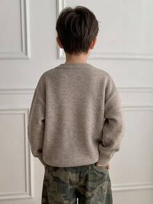 Dazy Kids Tween Boys Autumn/Winter 2 In 1 Drop Shoulder Sweater - Khaki - View 9