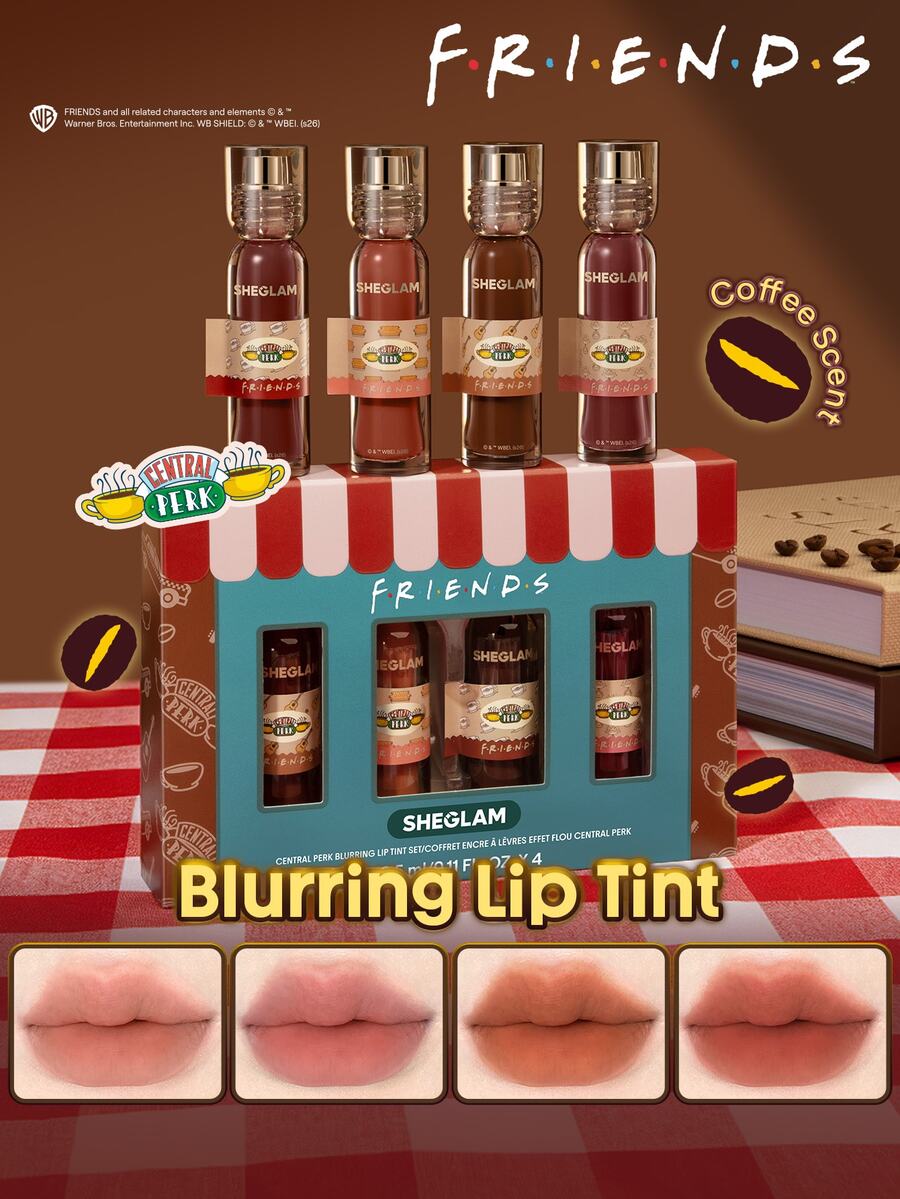 FRIENDS™ | SHEGLAM Central Perk 柔霧唇釉套裝 品牌美妝化妝品 適合女士與女孩 - 彩色 - 查看 1