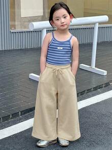 Dazy Kids 女童秋季服飾 彈性腰針織長褲 - 黃色 - 查看 5