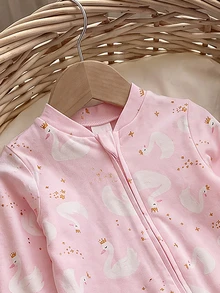 SHEIN 新生兒嬰兒全身印花可愛連身衣家居服 - 粉色 - 查看 6