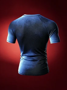 Manfinity SUPERMAN X SHEIN Men's Round Neck Short Sleeve Slim Fit S Pattern Comfortable Sports T-Shirt - Multicolor - View 2