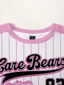 SHEIN X Care Bears 女款字母與卡通印花休閒日常短袖T恤 - 白色 - 查看 5