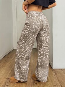 SHEIN PETITE 女款休閒寬鬆牛仔褲 - 彩色 - 查看 5