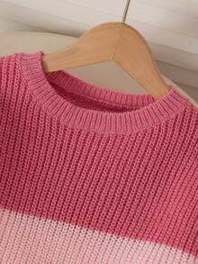 New Fashion Versatile Cute Girls Heart Bow Knitted Sweater Set - Pink - View 8