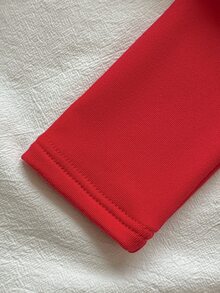 SHEIN Vintaside Kids 2件組幼女運動衫與內搭褲套裝，可愛甜美白色紅草莓印花，毛絨長袖小立領加厚款，適合戶外冬季秋季假期，舒適保暖拉鍊設計 - 白色 - 查看 5