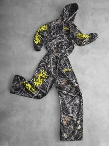 PAVTROS 男士街頭風熱銷萬聖節仿生迷彩 3D 刺繡運動衫套裝，男友/丈夫週年紀念禮物 - 彩色 - 查看 2