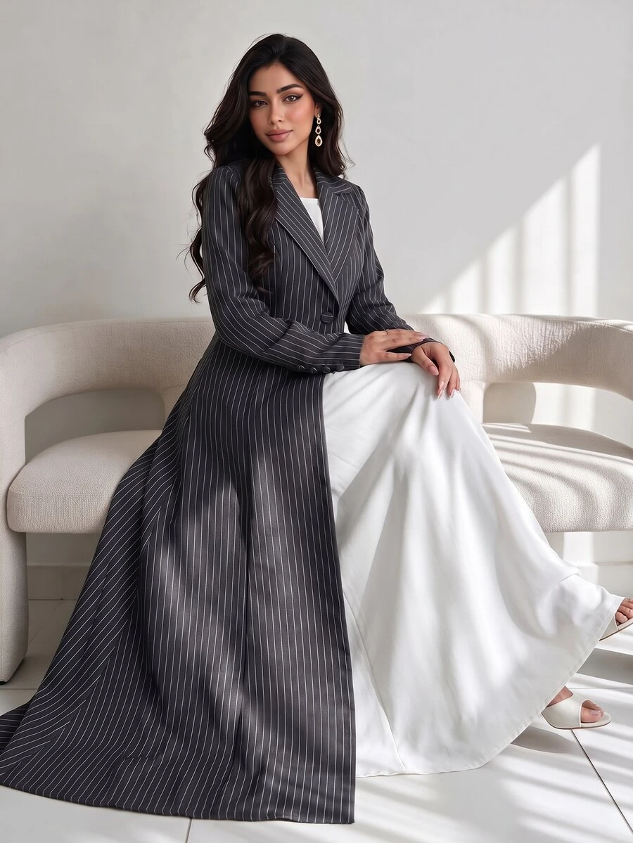 Yasmyna Women's Loose Long Sleeve Abaya - Grey - View 1