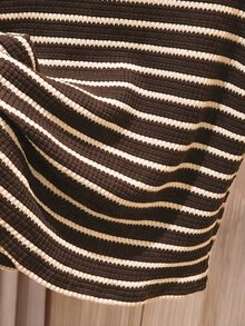 Rusticease Women's Striped Crew Neck Long Sleeve Casual T-Shirt - Black - View 6