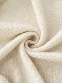 GlowEve CURVE Plus Size Casual Romantic Color Block Trim Tie Bow Ruffle Hem Flare Sleeve Knit Cardigan Elegant Sweater Fall Formal Black And White Winter - Apricot - View 5