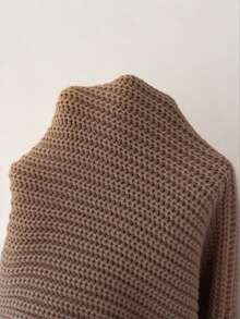 Rafferiza Women's Elegant Solid Color Ribbed Knit Cropped Cardigan, Spring - Mocha Brown - View 7