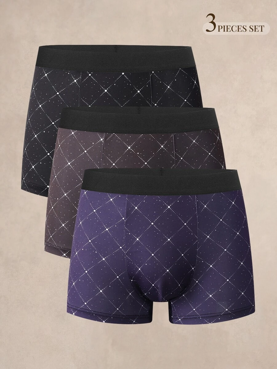 EverLounge Men's Printed Boxer Briefs (3-Pack) - Multicolor - View 1