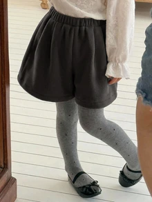 Hapijoa Young Girl) Woolen Autumn/Winter Casual Cute Short Basic Gray Shorts - Grey - View 4