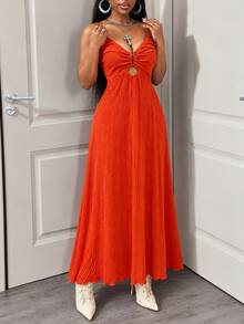 Glyssa Women Long Dresses - Orange - View 4