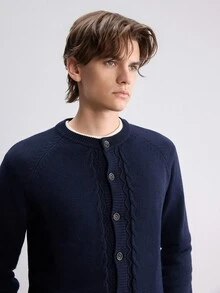 RONVEXI Men's Solid Color Casual Versatile Daily Wear Cardigan - Multicolor - View 7
