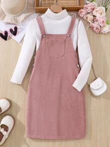 SHEIN Enfärgad miniklänning i camisole-modell för tweenflickor, moderiktig design med hög midja, casual, för semester, outfit - Multifärgad - Visa 1