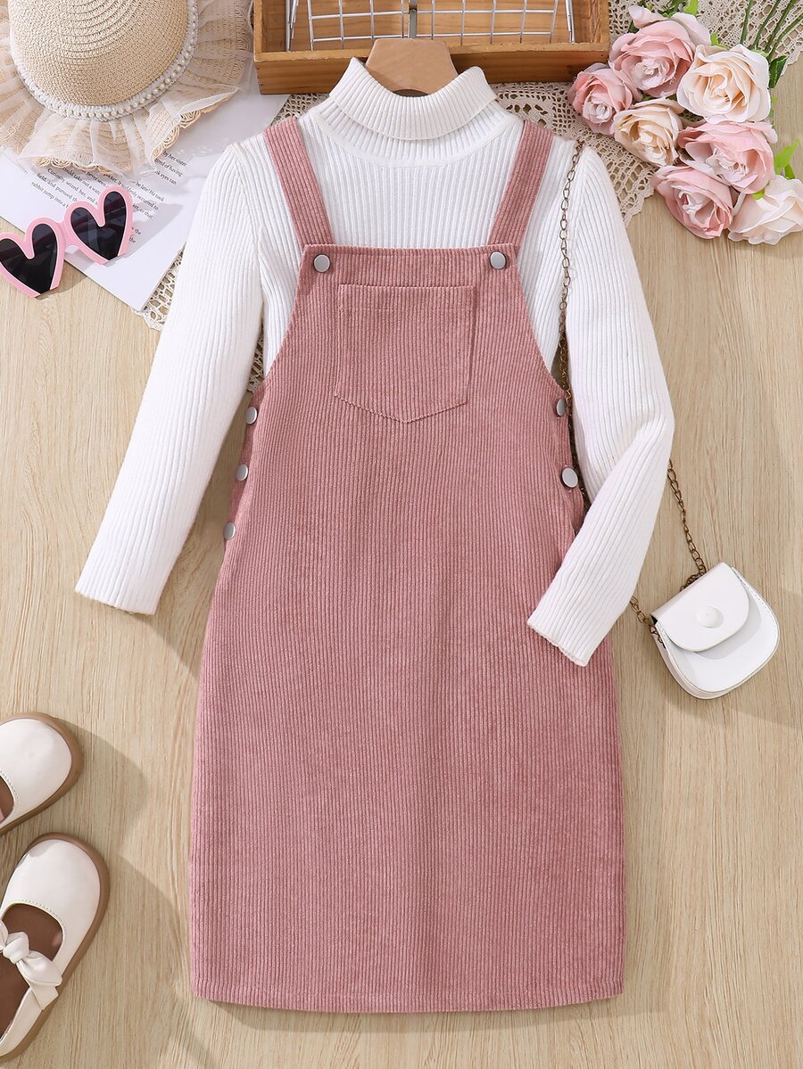 SHEIN Enfärgad miniklänning i camisole-modell för tweenflickor, moderiktig design med hög midja, casual, för semester, outfit - Multifärgad - Visa 1