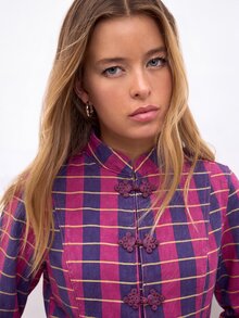 Nöista New Chinese Style Striped Jacket - Pink - View 3