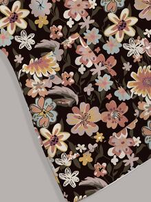 PopScrub Floral Print Fashionable Elegant Women's Scrub Uniform Top - Multicolor - View 4