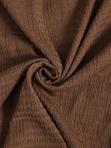 Elaquor Plus Size Women Solid Color Long Sleeve Ruffle Lace Top And Pants 2 Pieces Set - Mocha Brown - View 7