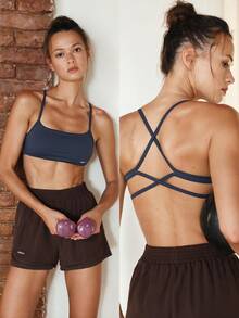 Nöista Sport's Bra With Multiple Straps On Back - Dark Grey - View 9