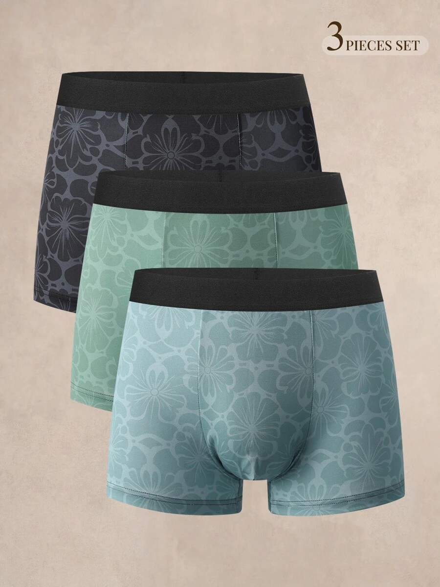 EverLounge Men's Printed Boxer Briefs (3 Pieces Set) - Multicolor - View 1