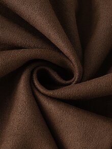 LUMIGAL Dark Brown Suede Round Neck Lace Trim Vintage Long Sleeve Women's Jacket - Coffee Brown - View 7
