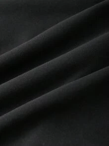 Resyla 女款秋季休閒雙層衛衣，豹紋印花圖案刺繡字母外套，街頭風，開學季，黑白配色 - 黑色 - 查看 4