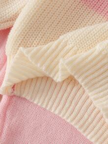 New Fashion Versatile Cute Girls Heart Bow Knitted Sweater Set - Pink - View 9