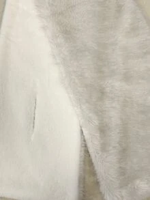 Allurite 性感女款純色 Toca 人造毛披肩，冬季派對大紅色毛披肩，適合節日派對 - 白色 - 查看 7