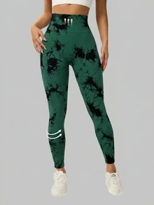 StreetHx Women's Seamless Casual Daily Wear Sports Tight Leggings - Dark Green - View 2