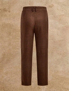 HIMLAND Men's Solid Color Vest, Long Sleeve Jacket And Pants Casual Suit Set - Brown - View 10