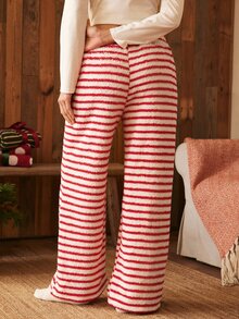 Lullawish Women's Casual Comfortable Striped Loungewear Bottoms - Beige - View 2