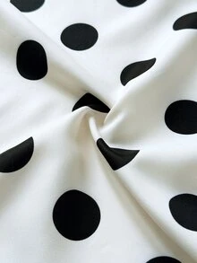 Viva Relle Plus Size Women's Polka Dot Ruffle Hem Party Dress Fall - Black - View 7