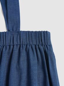 Selianne Haze Blue & Apricot Colorblock Patchwork Jumpsuit For Women, Luxury Texture Drape Wide Leg Pants, Commute & Date Jumpsuit - Multicolor - View 4