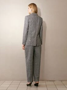 MOTF PREMIUM WOMEN'S SINGLE-BREASTED SLIM FIT COMMUTER BLAZER - Dark Grey - View 3