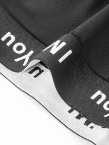 SHEIN 男士字母腰帶休閒舒適四角內褲 (10件組) - 黑色 - 查看 5