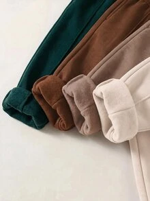 SHEIN 4件組嬰兒男童女童可愛秋冬休閒百搭純色鬆緊腰長褲 男童慢跑長褲 多件組 - 彩色 - 查看 3