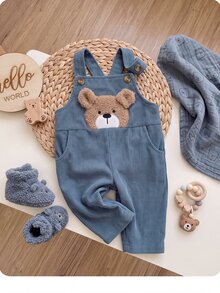 Newborn Baby Cartoon Pattern Casual Daily One-Piece Long Pants - Royal Blue - View 9