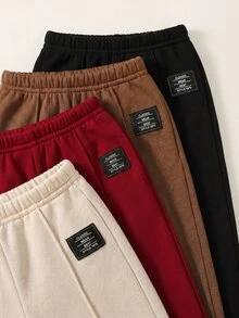 SHEIN 4pcs/Set Baby Boy & Girl Cute Autumn/Winter Casual Versatile Solid Color Elastic Waist Long Pants, All-Match Joggers Multi-Pack - Multicolor - View 4