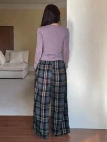 DAZY 春季寬鬆休閒舒適女款居家服套裝 2 件組 - 紫色 - 查看 2