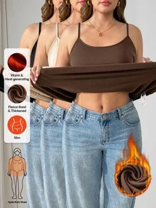 Shapeblank ملابس داخلية نسائية كاجوال مطاطية مقاس كبير - دافئة ومريحة ومتعددة الاستخدامات أساسية للخريف/الشتاء (3 قطع، متعددة الألوان)، ملابس أساسية، أسلوب بسيط - متعدد الألوان - مشاهدة 1