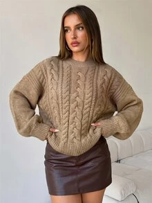 Aloruh Women Sweaters,Autumn,Winter - Khaki - View 6