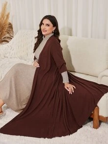Lacomfia Women's Long Casual Warm Autumn/Winter Versatile Plus Size 2 Pieces Set - Multicolor - View 7