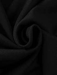 SHEIN 2件組 男士青少年休閒街頭風 白色條紋解構設計立領拉鍊夾克與寬鬆直筒運動長褲套裝，適合休閒酷帥街頭造型，適合多季節穿著 - 黑色 - 查看 3